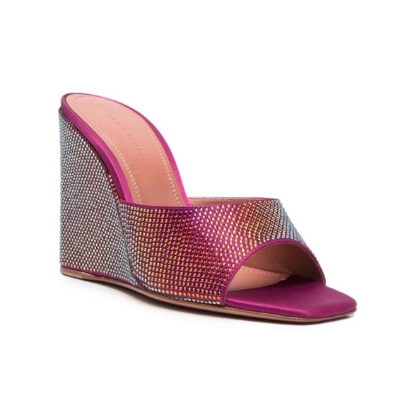 Manolo Blahnik Shoes - New Amina Muaddi Lupita crystal wedge sandals size 40.5EU